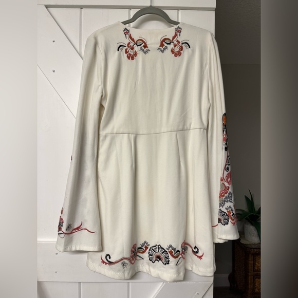 Free People Cream Mini Dress with Embroidered Details - Picture 5 of 6